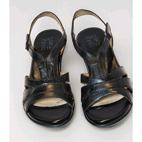 Naturalizer Women's Nasim Banded Leather Sandals Black Sizes 9M - Picture 1 of 12